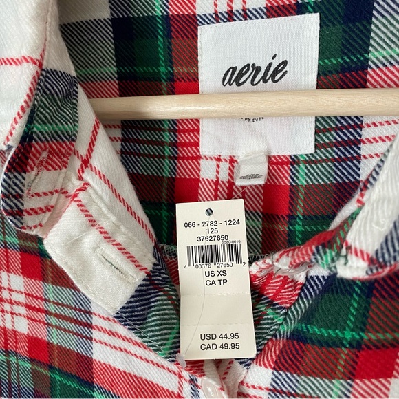 NWT Aerie Flannel Plaid Button Down Shirt - Picture 4 of 4